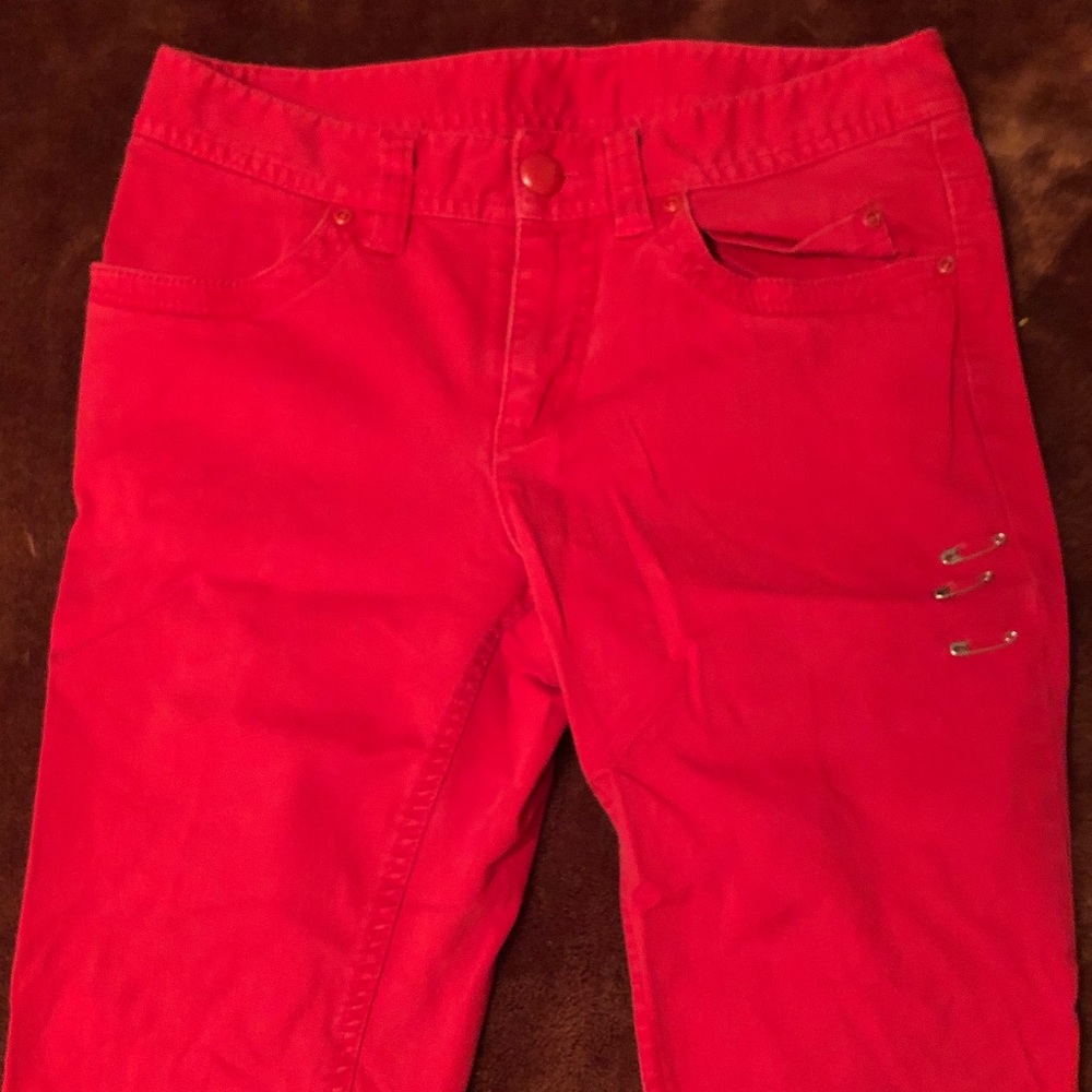 Red Divided Skinny pants